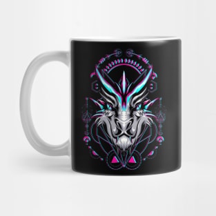 dragon head face glitch Mug